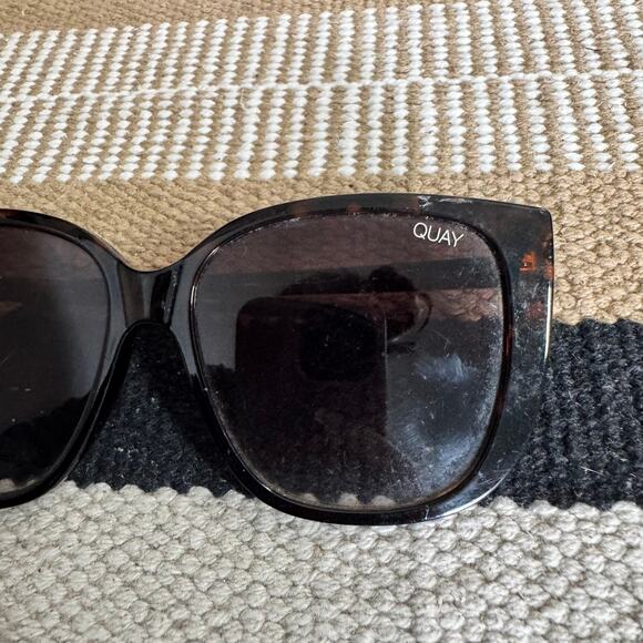 Quay Ever After Sunglasses Women Brown Tortoise Polarized Square Cat Eye - Picture 3 of 9
